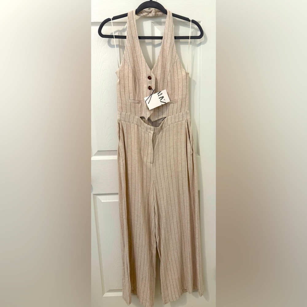 Zara Linen Blend Jumpsuit